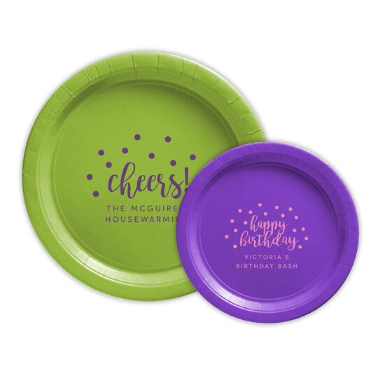 Personalized Confetti Dot Paper Plates